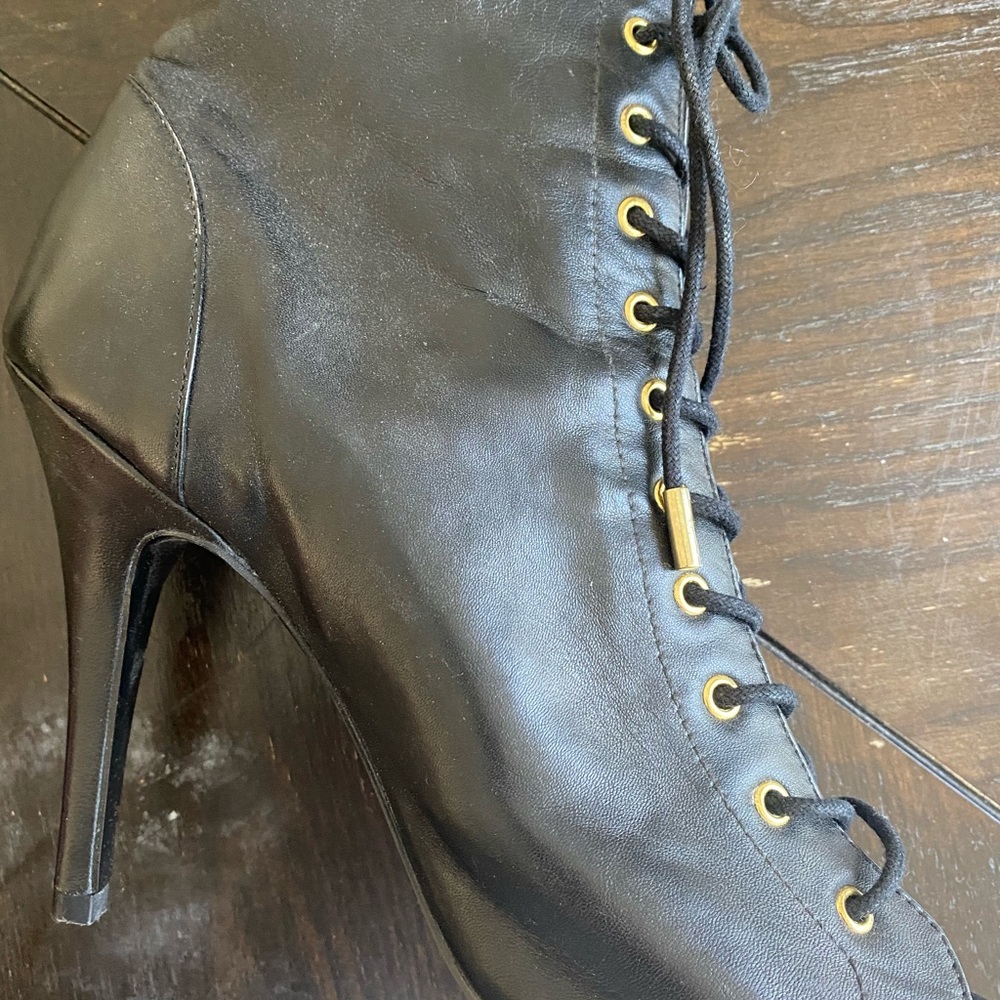 Black Steve Madden Strap Open Toe Booties - image 5